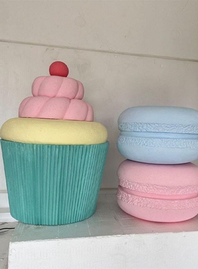 大型泡沫雕塑定制仿真甜甜圈马卡龙冰淇淋蛋糕模型拍照道具装饰品