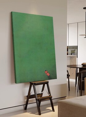 简约高级感抽象艺术装饰画小众仿油画成品绿色卧室客厅玄关摆挂画