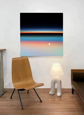 渐变日出装饰画方形风景简约小众艺术高级感氛围感卧室客厅摆挂画