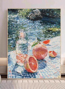 玫瑰人生装饰画成品仿油画风景人物花卉高级感复古卧室客厅摆挂画