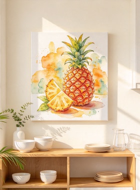 清新渲染水果装饰画仿油画唯美艺术高级感创意餐厅客厅卧室摆挂画