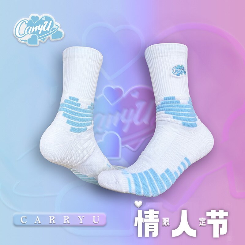 CarryU socks basketball socks mid-high basketball elite socks towel bottom non-slip wrap sports training 520 limited edition