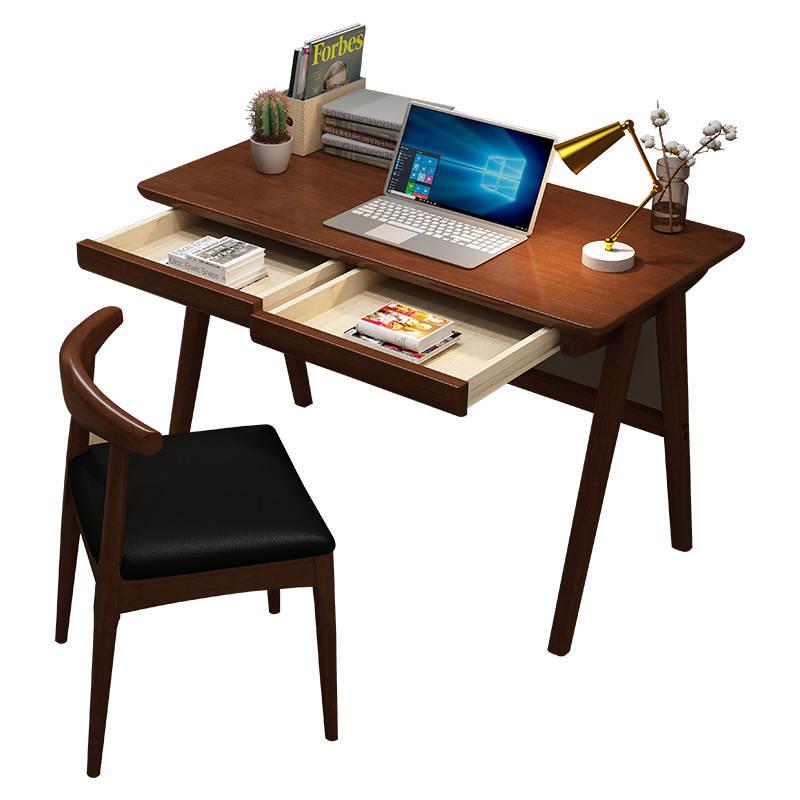 北欧实木书桌简约家用学生写字桌子卧室台式电脑桌办公桌写字台