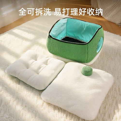 猫窝冬季加厚保暖安全感窝猫房冬天可拆洗封闭式猫床狗窝暖冬神器 - 图2