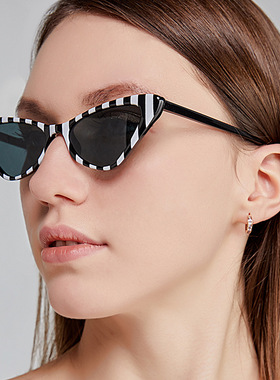 新款时尚猫眼太阳镜女街拍墨镜