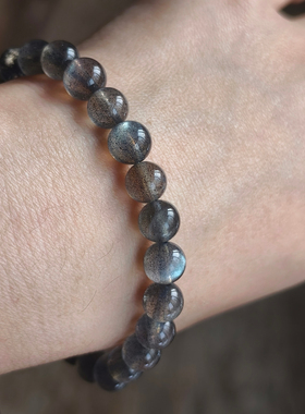 【妖道】黑底拉长石颗颗强光超高品 配珠海蓝宝神女原创设计