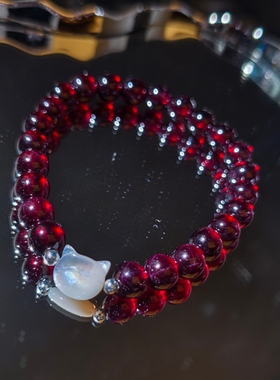 【永恒是只猫】六芒星光深酒红石榴石【原创设计】