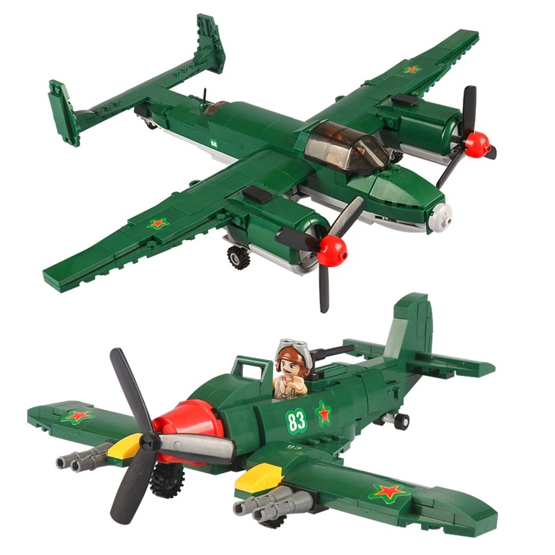 小鲁班积木中轻型t34坦克玩具拼装德国运兵车十岁以上世界大战二 - 图0