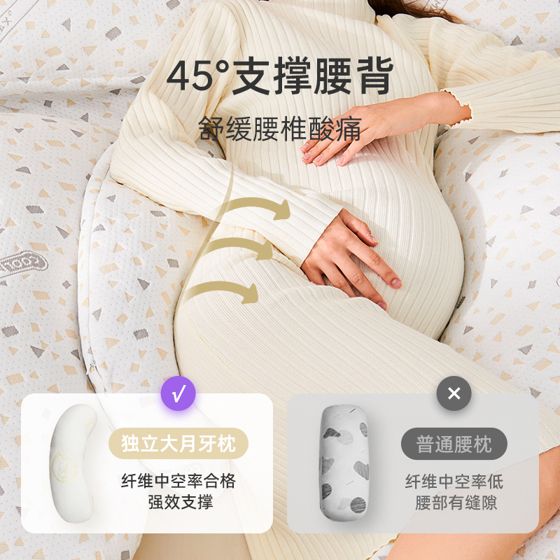 婧麒孕妇枕头护腰侧睡枕托腹抱枕腰枕睡觉侧卧专用神器u型枕用品