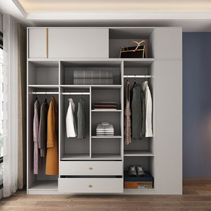 索菲亚北欧衣柜组合现代简约家具卧室平开门半定制四门大储物对开