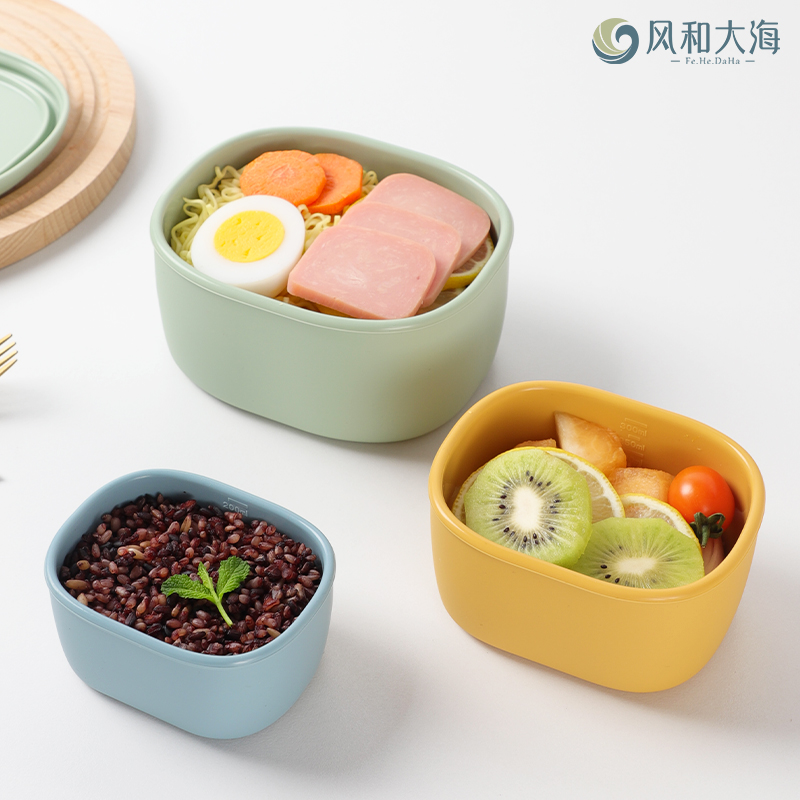 硅胶饭盒上班族带饭可微波炉加热便当盒保鲜冷冻收纳盒露营野餐盒
