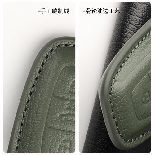 适用奥迪A6L山羊皮钥匙套A7L真皮全包A3壳Q4扣Q5 Q6 e-tron - 图1