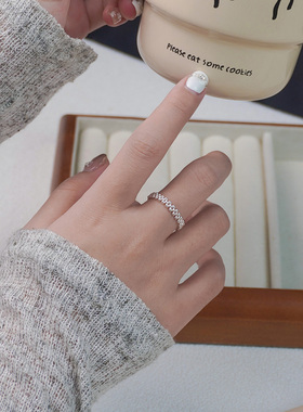 s925小众设计小米珠戒指女百搭款