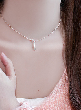 shunshun甜饰925银百搭锁骨链女