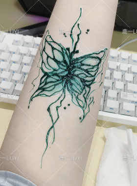 绿色海娜手绘膏 纯植物golecha人体彩绘纹身笔防水搓不掉彩绘膏