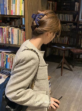 miu蓝小方~气质抓夹简约金标发抓高级发夹夏季气质韩国发饰头饰品