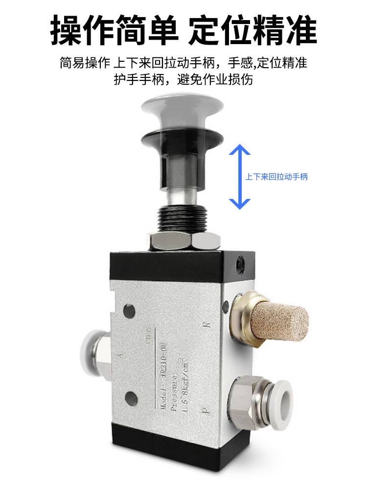 卓基二位三通手拉阀3R210-08机械阀手动气阀推拉式气阀阀门开关 - 图0