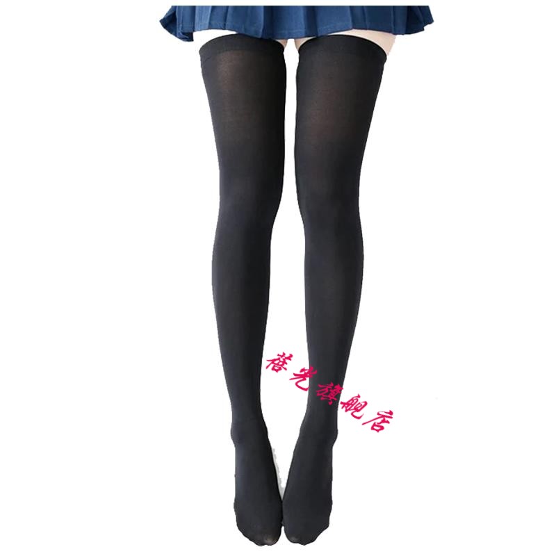 女装大佬过膝袜长筒袜加长白丝黑丝袜连裤袜男高个伪娘加绒jk袜子 - 图3