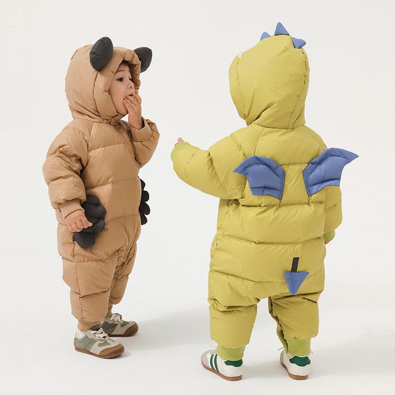 【放心绒】papa爬爬冬新款男女宝宝羽绒服婴儿连体衣外出保暖超萌,淘宝优惠券,粉丝福利购,淘宝优惠卷