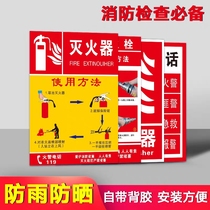 FIRE EQUIPMENT USE DESCRIPTION FIRE EXTINGUISHER USE METHOD FIRE HYDRANT PLACEMENT POINT WARNING SIGN MARK STICKERS