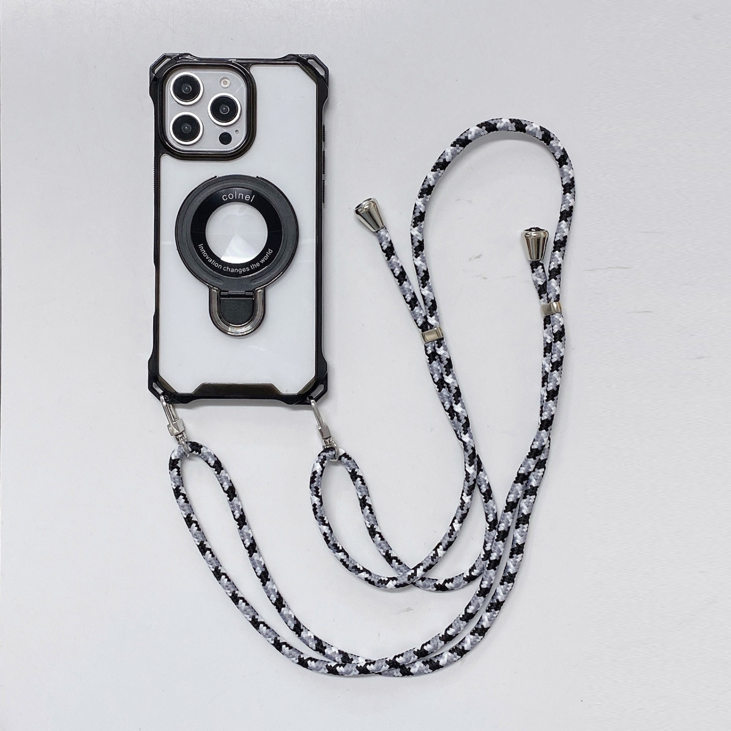 磁吸金属支架适用苹果17promax手机壳11四角开孔iPhone16e专用17Pro保护套12p斜挎挂绳15pro透明14全包13mimi - 图3