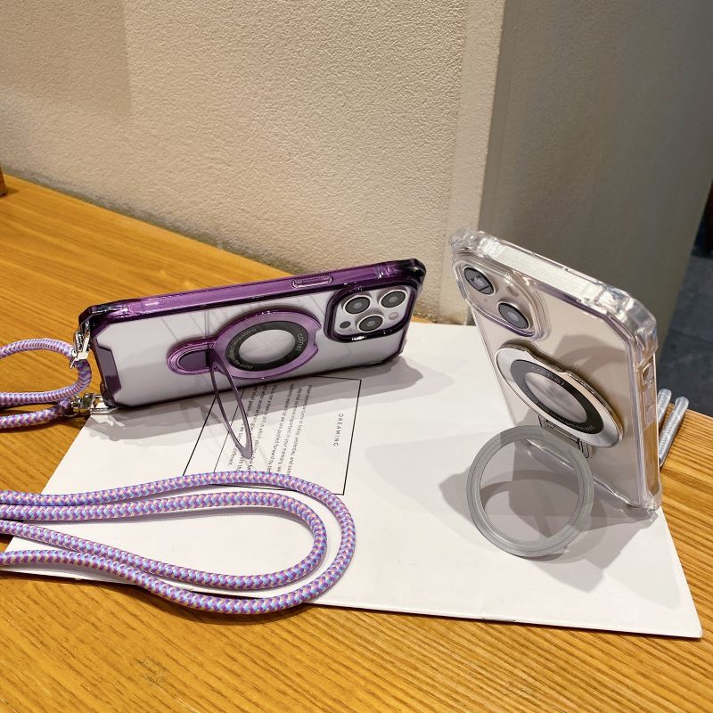 磁吸金属支架适用苹果17promax手机壳11四角开孔iPhone16e专用17Pro保护套12p斜挎挂绳15pro透明14全包13mimi - 图1