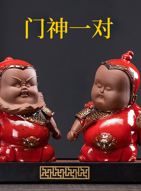 中式陶瓷钟馗神像摆件风水玄关