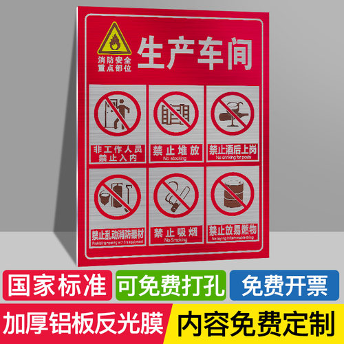 配电房生产车间重地消防安全重点部位警示提示牌标识牌铝板反光标志牌全套有限空间职业危害警示牌支持定制 - 图2