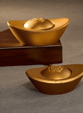 黄铜金元宝招财摆件聚财