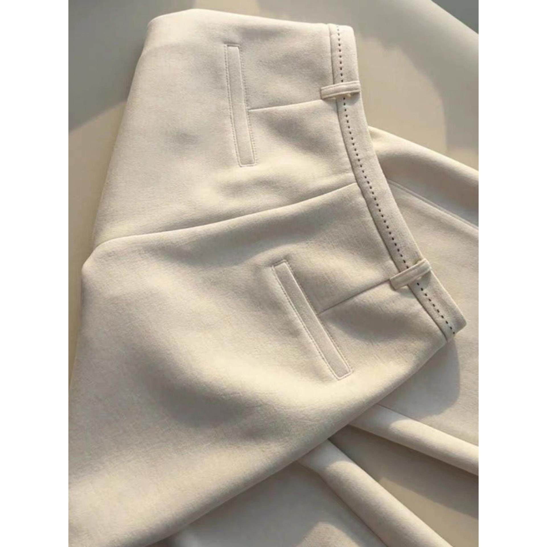 深圳南油高端货~慵懒风宽松米白色裤子冬百搭休闲阔腿裤显瘦长裤,淘宝优惠券,粉丝福利购,淘宝优惠卷