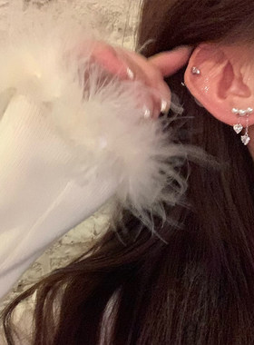 闪锆爱心珍珠流苏吊坠耳环女轻奢高级感耳钉气质大气巨好看耳饰