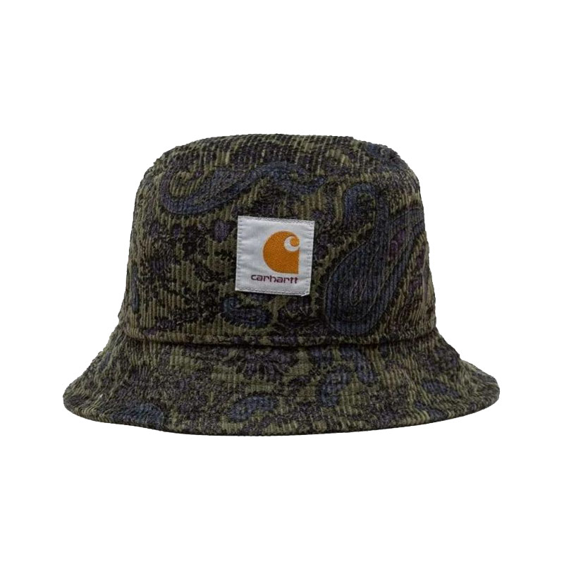 CARHARTT WIP Cord Bucket纯棉灯芯绒提花平顶渔夫帽遮阳帽-图0