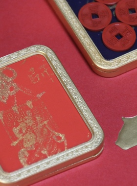 灵丹真朱砂朱砂平安fu手绘金光篆五帝钱护身