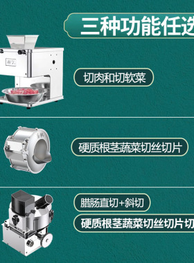 德国进口切肉机商用电动切片机切鱼片肉丝全自动切菜绞肉丁不锈钢
