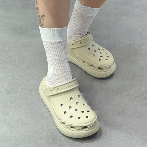 Crocs卡骆驰男女款洞洞鞋泡芙Clog厚底透气速干沙滩凉拖鞋207521 - 图1