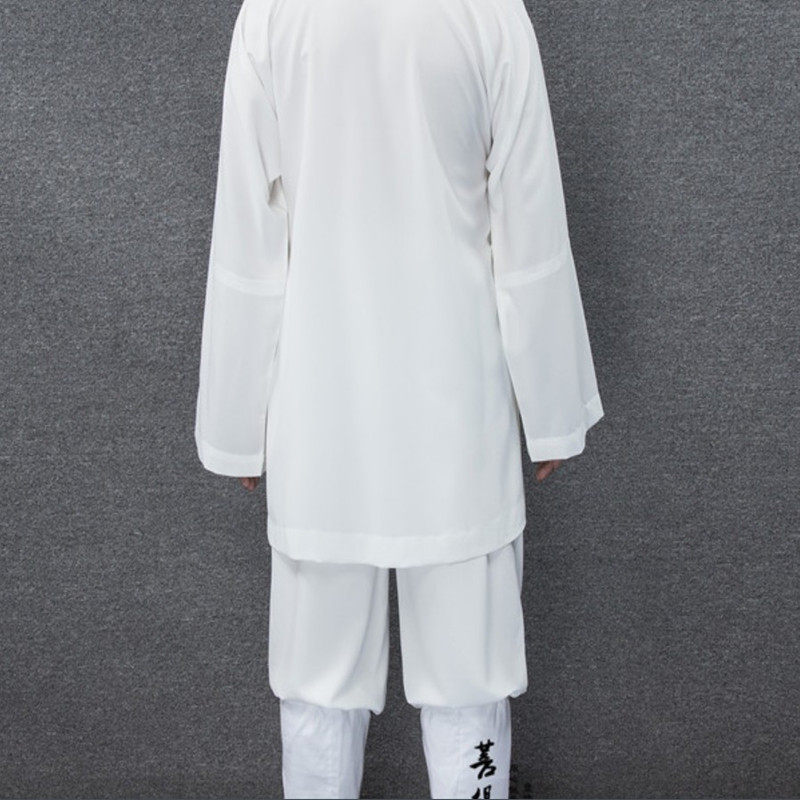 汉服夏季道袍套装道士服棉绸道装太极服练功服男女居士四平衫道服