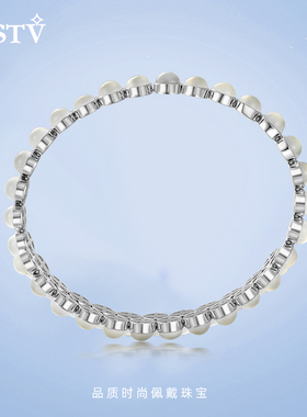 gstv女士钯银月长石手链