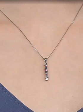 GSTV铂金红宝石蓝宝石吊坠