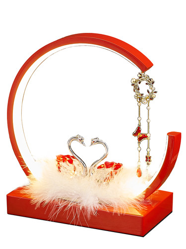 结婚台灯婚房床头灯送新人礼物陪嫁一对长明灯红色订婚送礼台灯 - 图3