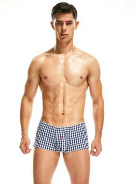 SEOBEAN New men's short 100% cotton male boxer sprin