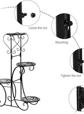 4 Potted 4 Tier Plant Stand Multiple Flower Pot Holder Shelv