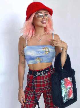 2022 Street style Women camisole Sling Top Vest Sleeveless C