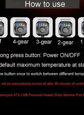 Removable Motorcycle 5V USB Heated Handlebar Warmer Pad with