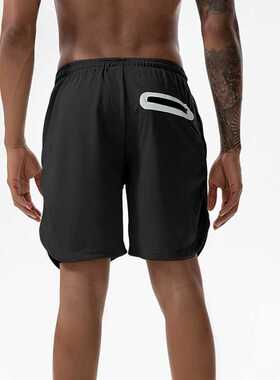 Summer Men's 2 in 1 Joggers Shorts Security Pockets