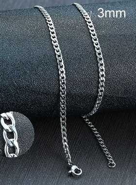 Vnox Men's Cuban Link Chain Necklace Stainless Steel Black G