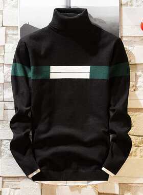2021Autumn New Men's Turtleneck Sweaters Pullover Male Solid