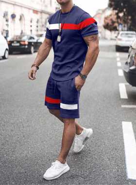 New 2022 Summer Men's T-Shirt Set Comfortable and Cool Men T