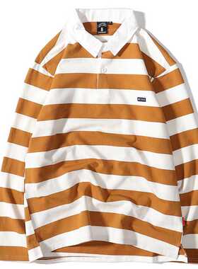 Green Striped Patchwork Sweatshirts Men Women Casual Turn-Do