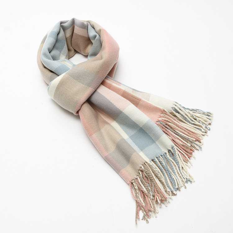 Luxury Cashmere Womens Scarf Spring Winter Plaid Cappa Opera-图0