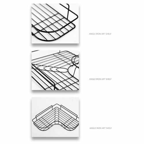 Bathroom Wall-mounted Corner Frame Shower Shelf Wrought - 图1